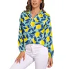 Женские блузки, блузка с лимонным деревом, цветочный принт, красивая женская уличная рубашка с длинными рукавами на заказ, весенняя одежда больших размеров