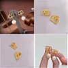 Stud Women Fashion Designer Earrings Top Quality Gold Color Simple Style Brass Engagement Earring Drop Delivery Jewelry Dhkp9