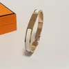 High Quality Designer Design 8MM Wide Bangle Stainless Steel Gold Buckle Bracelet Fashion Jewelry Bracelet for Men and Women with 163H