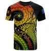 Herren T-Shirts Pohnpei Polynesian Tribal Retro Tattoo 3D-Druck und Damen Sommer Casual Beach Wear Kurzarm-T-Shirt