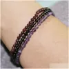 Kezciorski MG0063 Naturalny A Golden Obsidian Amethyst Bransoletka Wysoka jakość Garnet Mala Biżuteria dla kobiet 4 mm Mini Gemston Dhgarden DH18J