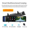 CP06カーDVR 11.26インチタッチスクリーンリアビューミラーダッシュカム2KデュアルレンズリアミラーDVR Android Auto Wireless CarPlay