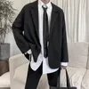 Costumes pour hommes Blazers Hommes Printemps Simple Bouton Poches Lâches All-Match Tendance Casual Style Coréen Rétro Hommes Ulzzang Chic Tops Harajuku