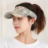 Summer Baseball Cap Printed Hollow Hat Outdoor Sports Sun Visor Womens Cap Custom Logo Sunvisor Hats df218