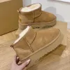 Laarzen van topkwaliteit Laarzen Designer Vrouw Platform Snowboots Australië Bont Warme Schoenen Echt leer ugglies Kastanje Enkel Pluizige laarsjes