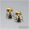 Cuff Links Luxury Cufflinks High Quality Classic Style Cufflink 4 Colors With Box Drop Delivery Jewelry Tie Clasps Dhqr1