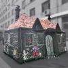 Scary Halloween Uppblåsbar Haunted House 6m Yard Playhouse Air Bow Up Ghost Pub Bar Tent For Hallowmas Party Event