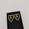 2023 Luxury quality charm Heart shape stud earring with sparkly diamond in 18k gold plated have box stamp PS7407A247h