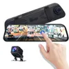 10 شاشة تعمل باللمس الكبير سيارة DVR Mirror Media Dashcam Rearview Recorder Front 170 ° الخلفية 140 ° زاوية واسعة Vision3215