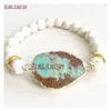 Strang Beige Crackle Howlith Perlen Armbänder Jade Chrysopras Steinverbinder BM17689