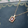 Ожерелья с подвесками, классическое французское ожерелье из титановой стали с квадратной рамкой и цирконием, женское ожерелье с кристаллами, 3 цвета
