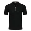 Men's Polos OECHSLI Shirt Silk Snake Skin Men 2024 Summer Short Sleeve Thin Straight Fashion High Quality Big Size M-5XL