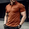 Polos pour hommes Summer Mens Polo Shirt à manches courtes Bouton Bras Pocket Tee Mode Pull Tops Sports Casual Tshirt Vêtements pour hommes