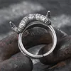 Eheringe Vintage Retro Punk Schädel Teufel Hornringe für Männer Frauen Paare Persönlichkeit Party Hip Hop Klauen Ring Schmuck Männer Mut 230909