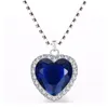 Bröllopsmycken sätter Titanic Heart of Ocean Neckor for Women Peach Blue Crystal Zircon Female Engagement 230909