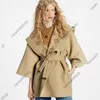 24SS Autumn womens wool overcoat Designer Coats Women Jacket classical letter Print Woolen Material Hooded Double faced cashmere coat lady Trench Coats