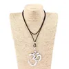 Pendentif Colliers 1PCS Métal Abstrait OM AUM Symbole Yoga Bouddhiste Charme Velours Cordon Collier Bijoux