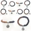 Bracciale con perline Sn1310 da donna con albero della vita, pietra lavica naturale, Nce Meditati, guarito, gioielli Rudraksha, all'ingrosso, consegna di goccia B Dhgarden Dhrsl