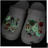 Pièces de chaussures Accessoires Horrible Glow Cartoon PVC Charms Chaussures Boucles Garçon Filles Fit Bracelets Clog Jibz Shoess Bracelet Enfants Cadeau Dro Dhoaj