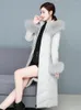 Kvinnors skinnjacka Kvinnor Winter Jackets Coat Down Medium Long Korean Version Slim Montering Fur Collar Sheep Fu2023