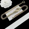 Gioielli Collane placcato bianco Argento 925 Laureato di lusso Designer di marca Lettere geometriche Donne famose Rotondo di cristallo Strass Oro YiLiYa 444