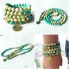 Beaded MG1388 Green Jasper Yellow Turquoise 108 Mala Armband Womens Yoga Spiritual Necklace Nce Energy SMycken Drop Delivery Dhgarden Dhcal