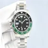 2022 linkshandig nieuw heren gmt horloge 40 mm groen zwart keramiek Sprite cirkel mechanisch automatisch saffier heren heren polshorloge geen bo2495