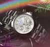 Haute qualité Mode Quartz Mouvement Automatique Montres Plein En Acier Inoxydable Sport Hommes Horloge Cas Spécial Designer Sous-cadrans Travail Lune Montres-bracelets cadeaux