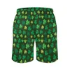 Shorts masculinos St Patrick's Day Board Summer Paddys Green Shamrock Clover Calças curtas Fashion Graphic Plus Size Swim Trunks