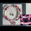 Bracelet de perles simples, Design Unique, chaîne de perles en métal, cœur d'amour, élégant, à la mode, bijoux de poignet, goutte