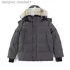 Homens para baixo de alta qualidade Mens jaqueta casaco real grande pele de lobo canadense Wyndham sobretudo roupas moda estilo inverno outerwear parka l230912