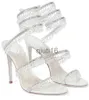 Dress Shoes Diamond insert Caovilla wedding dress sandal women high heels shoes Romantic lady CHANDELIER nude Stiletto Sandals jewelry sandalies ankle stra514835