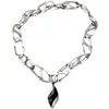 Anhänger Halsketten Böhmen Retro Geometrie Y2K Knopf Nähen Titan Stahl Edelstein Halskette Für Frauen Türkei Harajuku Geschenk Mode Cool