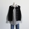 Damesvesten herfst en winter lang pluis dik gebreid vest met ronde hals los vest