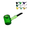 Wholesale Thick heady Glass Hammer tobacco pipe Colorful 12cm High quality Bubbler Showerhead Percolator Mini Portable Water bong dab rig Pipes