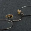 Sunglasses Frames YL6801 Retro Round Frame Half Titanium Glasses Men And Women Computer Anti-blue Light Can Use Myopia Wholesale