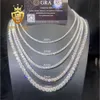 Collana con catena Hip Pop con diamanti scintillanti Catena da tennis di lusso con diamanti Moissanite Vvs1 taglio brillante rotondo da 4 mm