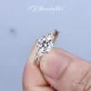 Klusterringar 1.0 Whited Moissanite Women Förslag Engagemang Bröllopsband Fina smycken Tillbehör 14K Guldrund Bridel