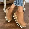 Laarzen Dameslaarzen Platform Ronde Neus Hoge Sleehak Retro Korte Laarsjes Zacht Pu Schoenen Rits Casual Comfort Enkel voor Dames 230909