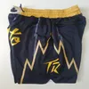 2022 Team Baseketball Shorts City Black Gold TR Running Sports Clothes With Zipper Pockets Size S-XXL Mix Match Order High Quality242g