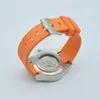 Zegarek 40 mm NH35/NH36 Automatyczne męskie zegarek Orange Dial 316L Case Silikon Sapphire Sapphire Sapphire Luminous