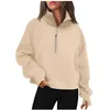 LU-88 Yoga Scuba Half Zip Hoodie Jacke Designer Pullover Damen Define Workout Sport Mantel Fiess Activewear Top Solid Zipper Sweatshirt Sport Gym Kleidung