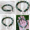 Beaded Sn1035 Genuine African Turquoise Wrist Mala Beads Chakra Bracelet Yoga Buddhist Prayer Healing Depression Anxiety Cry Dhgarden Dhuws