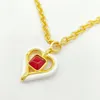 2023 Luxury quality Charm heart shape pendant necklace with red diamond in 18k gold plated have stamp box PS7520A283y