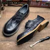 Scarpe eleganti Oxford di grandi dimensioni Marrone Derby britannico Uomo Stringate Punta tonda Goodyear Welted 45 Scarpe basse in pelle pieno fiore fatte a mano