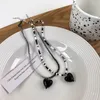 Pendant Necklaces U-Magical Fashion 5 Style Black White Beaded Heart Necklace For Women Contrasted Flower Metal Geometric Jewelry