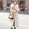 Frauen Trenchcoats X-lange Jacken Wooli Liner Solide Parkas Weibliche Winter Schlank Mit Kapuze Plus Größe Dicken Pelz Kragen Baumwolle Casual Frau