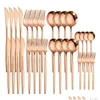 Ensembles de vaisselle Ensemble de couverts de cuisine de luxe Rose Sier en acier inoxydable 32pcs couteau fourchette cuillère dessert vaisselle écologique goutte livraison DH23D