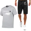 Trainingspakken voor heren 2023 Zomer trainingspak Sea Doo Seadoo Moto Opdrukken Mode Ronde hals Korte mouw Katoen Tops Joggingbroek Effen Kleur Pak