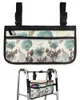 Sacs de rangement Sac de fauteuil roulant de papillon de fleur de tulipe vintage avec poches accoudoir côté scooter électrique pochette de cadre de marche